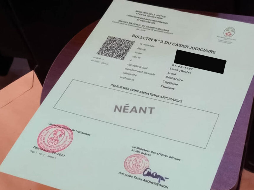 casier judiciaire en ligne